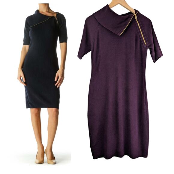 CALVIN KLEIN Purple Bodycon Sweater Dress Size Medium - Picture 1 of 8